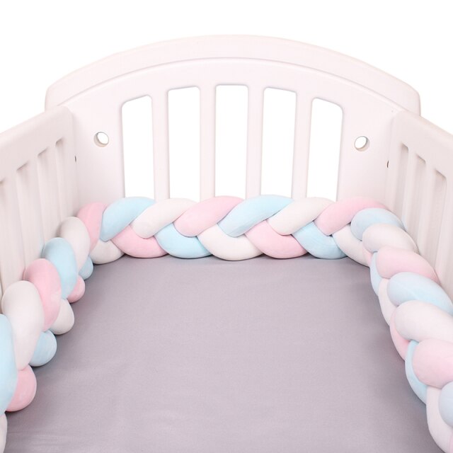 Baby Bed Bumper Crib woven Braid Pillow Cushion Infant Protector Pad 2M/3M/4M