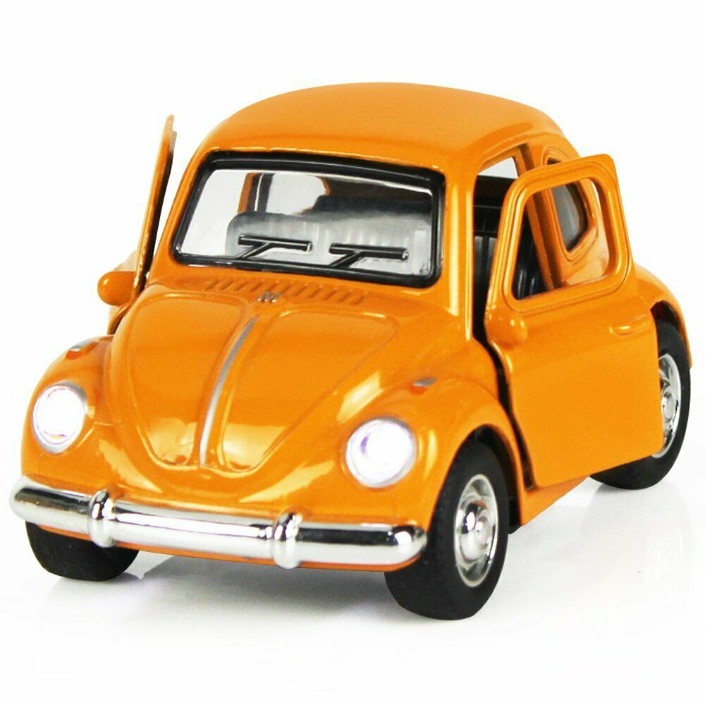 Car Model Beetle Mini Toy Diecast Metal Alloy Vehicle Pullback Sound Light Kids children Toddlers 1:38