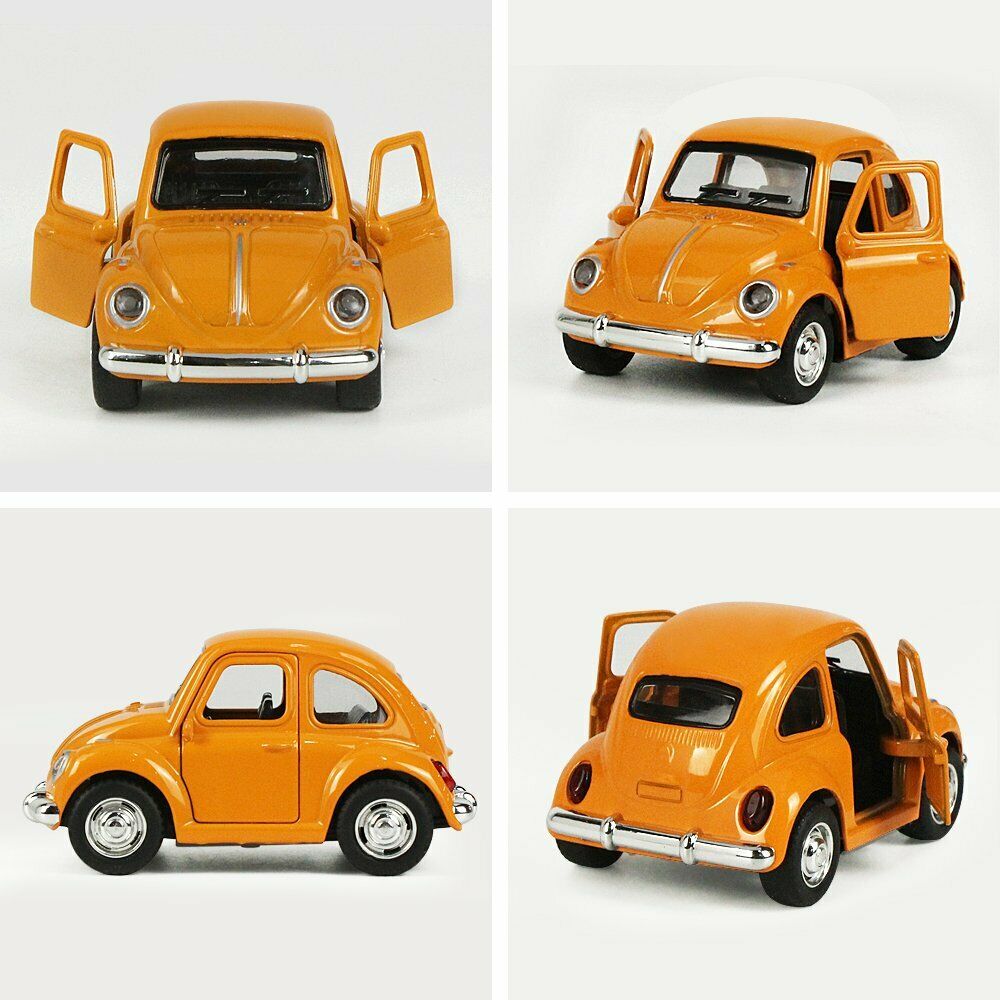 Car Model Beetle Mini Toy Diecast Metal Alloy Vehicle Pullback Sound Light Kids children Toddlers 1:38