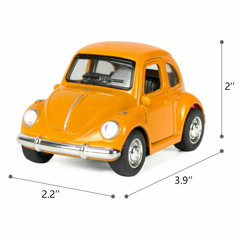 Car Model Beetle Mini Toy Diecast Metal Alloy Vehicle Pullback Sound Light Kids children Toddlers 1:38