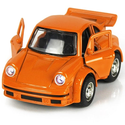 Car Model Beetle Mini Toy Diecast Metal Alloy Vehicle Pullback Sound Light Kids children Toddlers 1:38