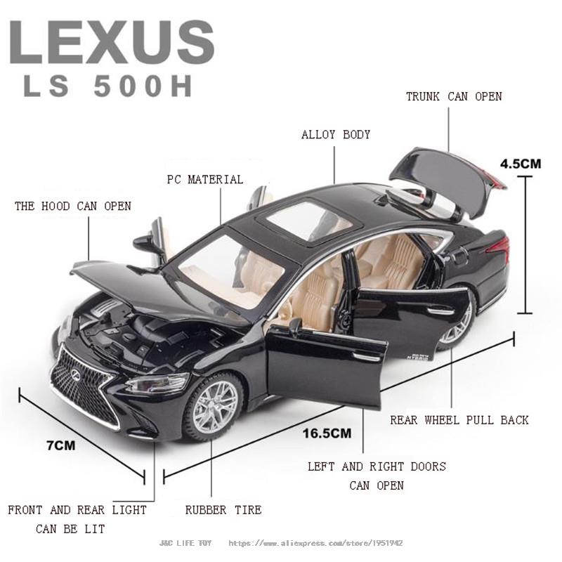 Car Model LEXUS LS500H Toy Metal Diecast Alloy Vehicles Sound Light Toys Children 1:32