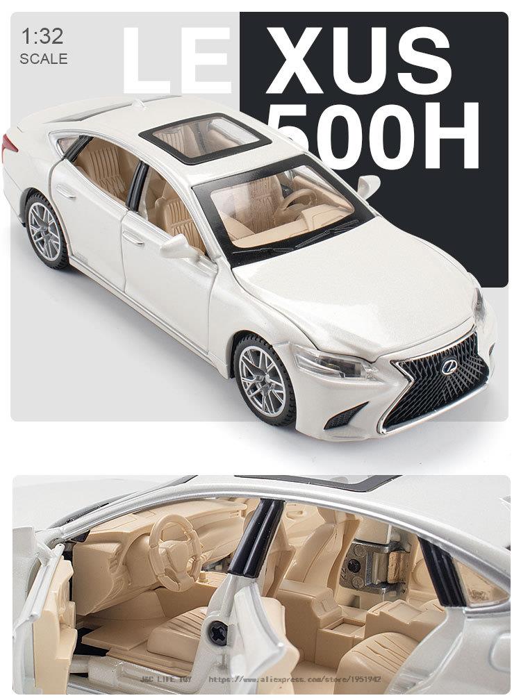 Car Model LEXUS LS500H Toy Metal Diecast Alloy Vehicles Sound Light Toys Children 1:32