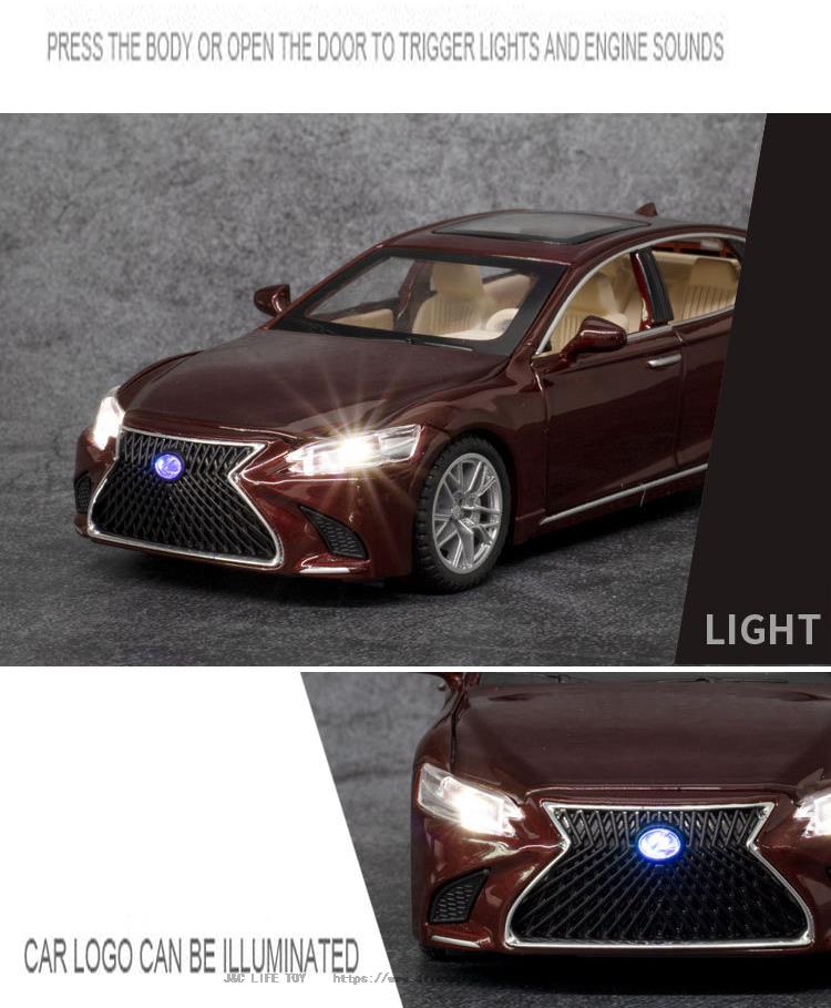 Car Model LEXUS LS500H Toy Metal Diecast Alloy Vehicles Sound Light Toys Children 1:32