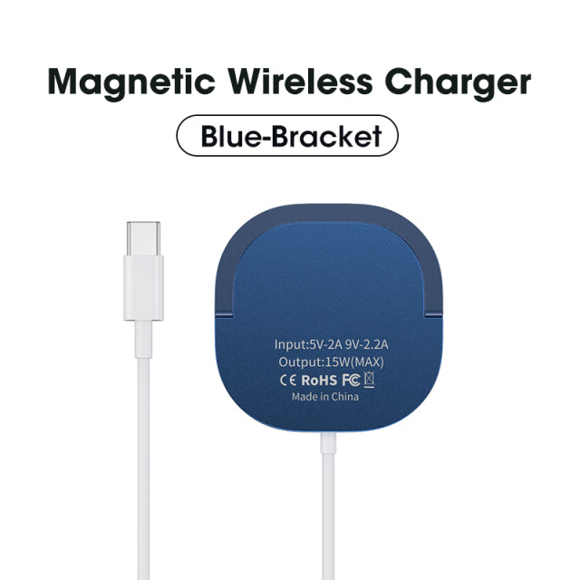 15W Magnetic Wireless Charger Mini QI Fast Charge USB C PD Adapter Charger