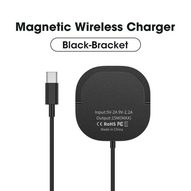 15W Magnetic Wireless Charger Mini QI Fast Charge USB C PD Adapter Charger