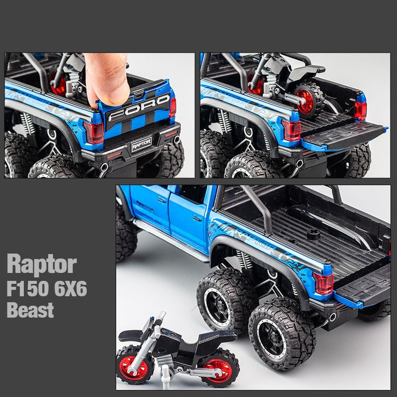 Car Model Ford Raptor F150 Pickup Alloy Diecasts Metal Modified Off-Road Vehicles children Kids Toy 1/28