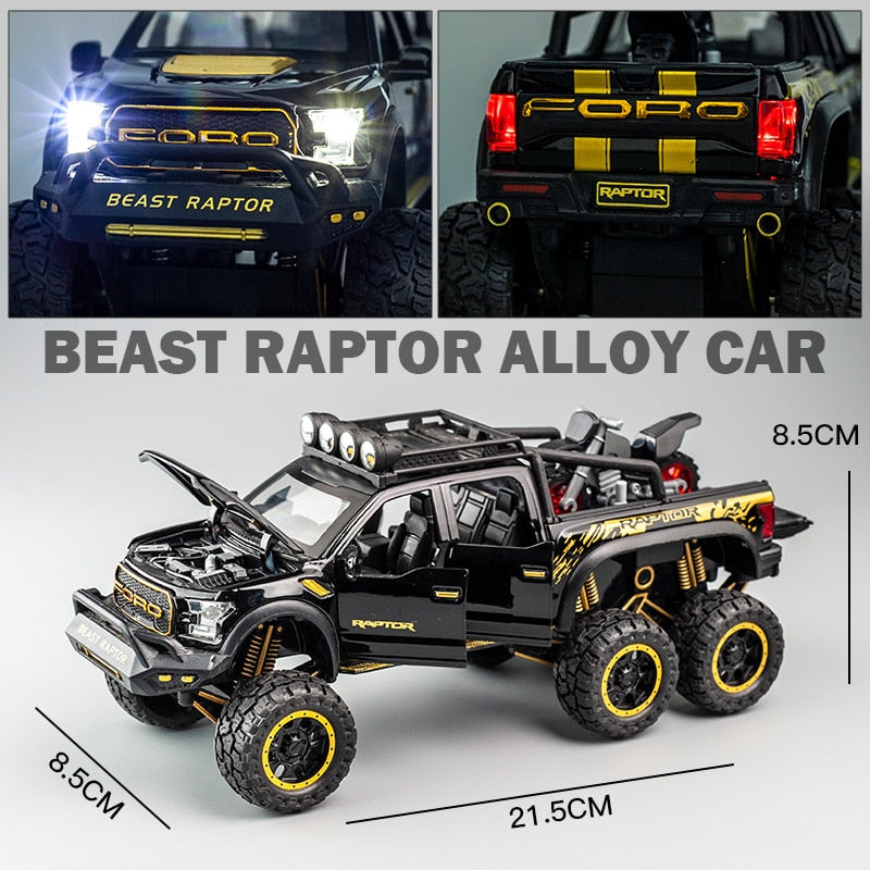 Car Model Ford Raptor F150 Pickup Alloy Diecasts Metal Modified Off-Road Vehicles children Kids Toy 1/28