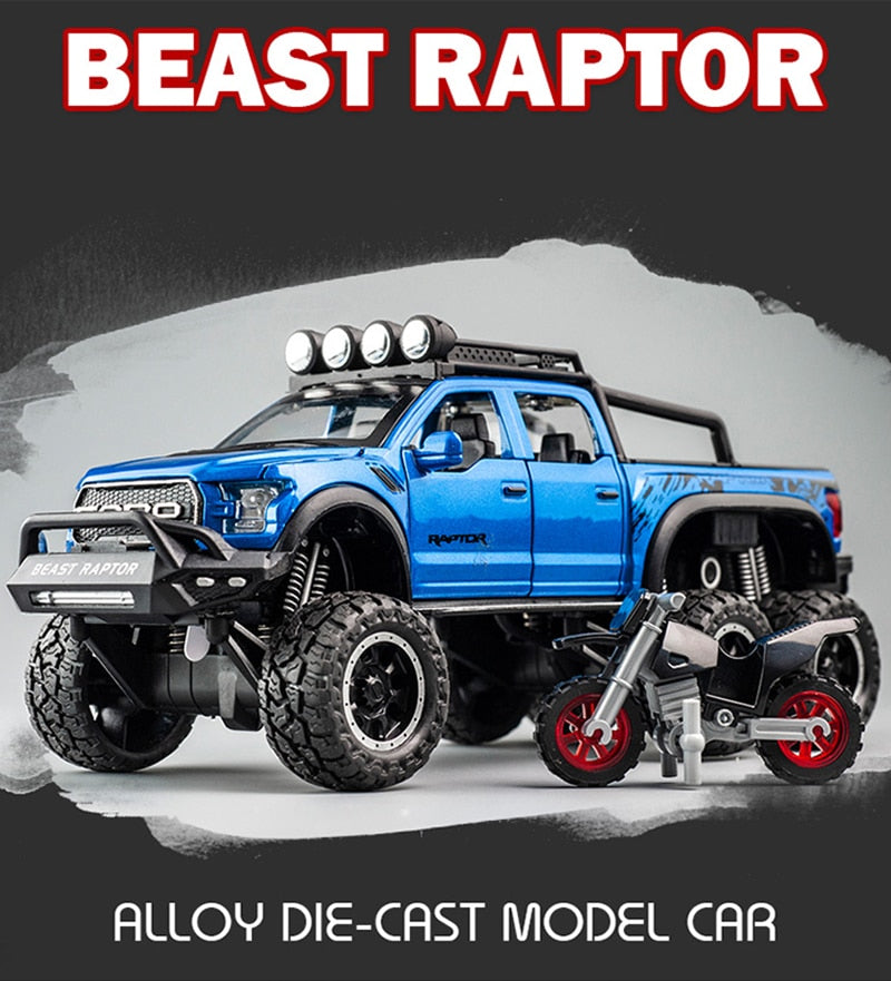 Car Model Ford Raptor F150 Pickup Alloy Diecasts Metal Modified Off-Road Vehicles children Kids Toy 1/28