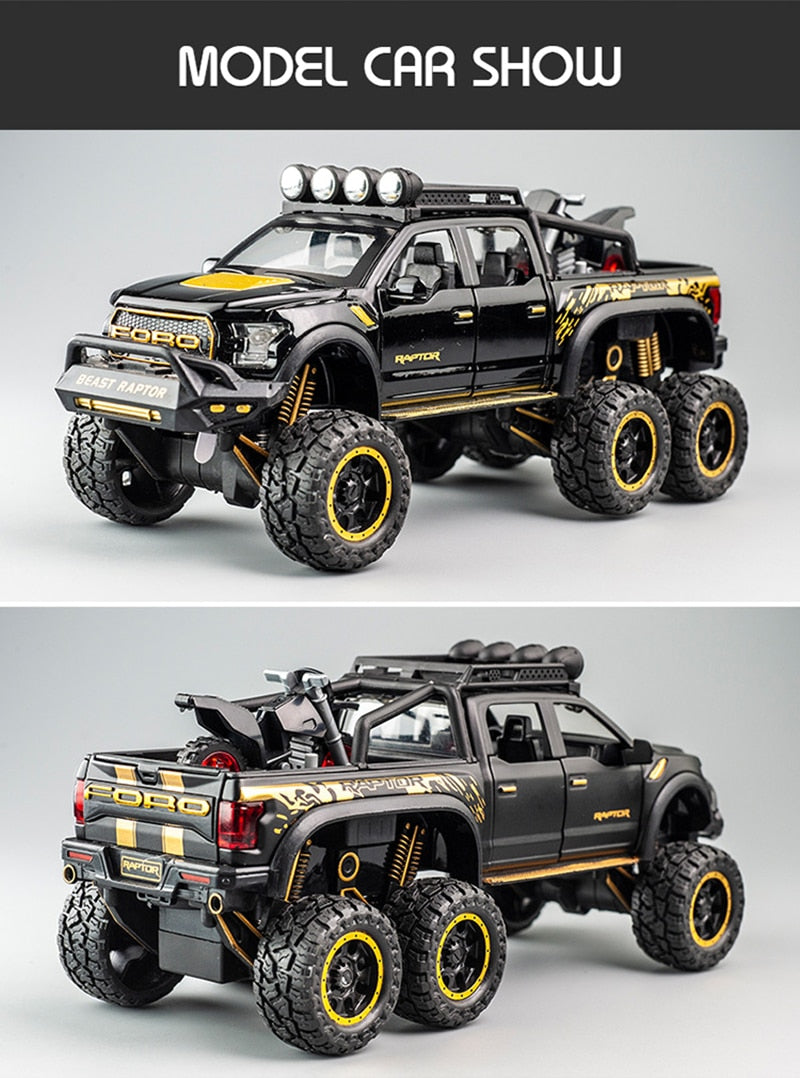 Car Model Ford Raptor F150 Pickup Alloy Diecasts Metal Modified Off-Road Vehicles children Kids Toy 1/28