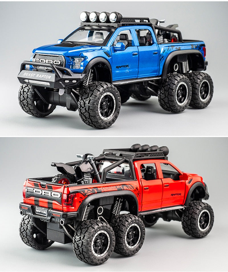 Car Model Ford Raptor F150 Pickup Alloy Diecasts Metal Modified Off-Road Vehicles children Kids Toy 1/28