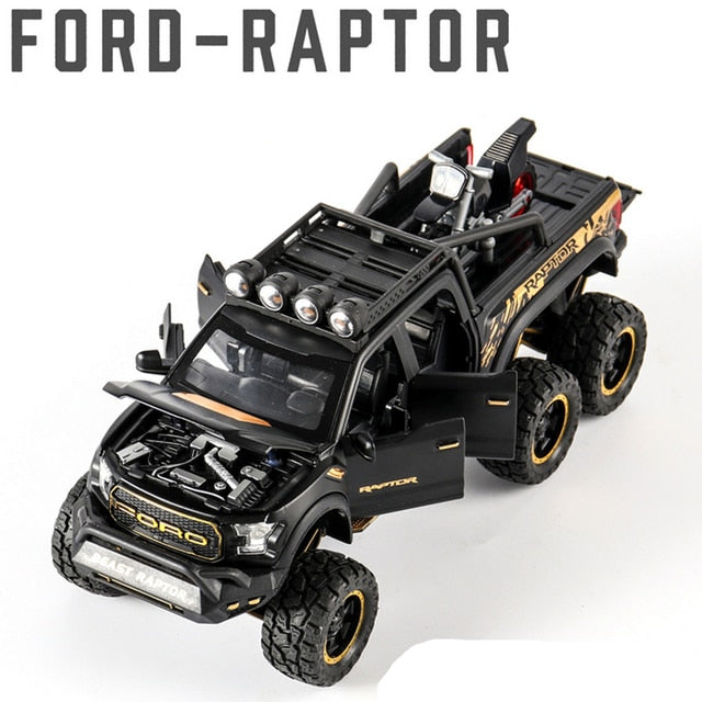 Car Model Ford Raptor F150 Pickup Alloy Diecasts Metal Modified Off-Road Vehicles children Kids Toy 1/28