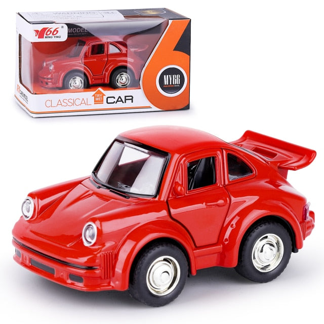 Car Model Beetle Mini Toy Diecast Metal Alloy Vehicle Pullback Sound Light Kids children Toddlers 1:38