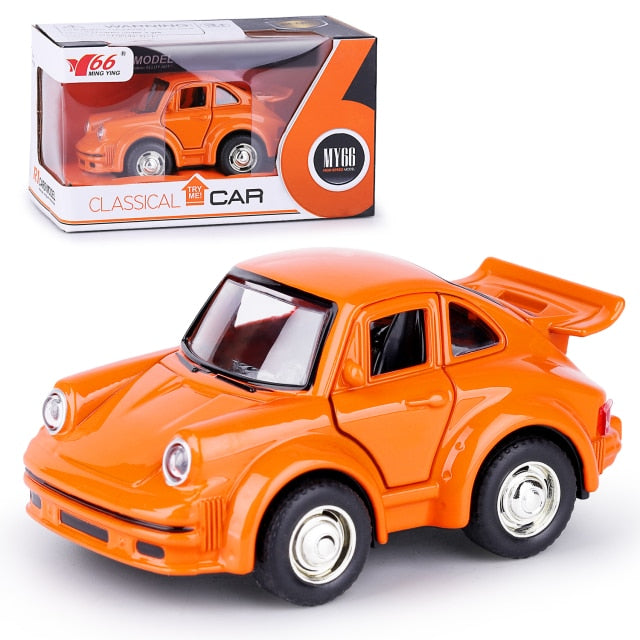 Car Model Beetle Mini Toy Diecast Metal Alloy Vehicle Pullback Sound Light Kids children Toddlers 1:38