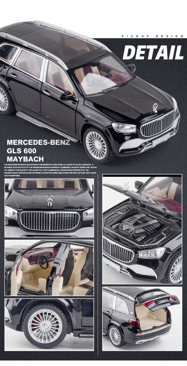 Car Model Mercedes-Benz Gls 600 Maybach Miniature Diecast Metal Alloy Vehicle toy Children 1:24