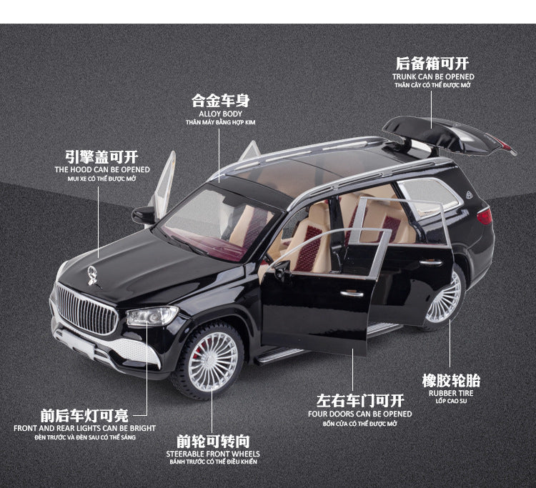 Car Model Mercedes-Benz Gls 600 Maybach Miniature Diecast Metal Alloy Vehicle toy Children 1:24