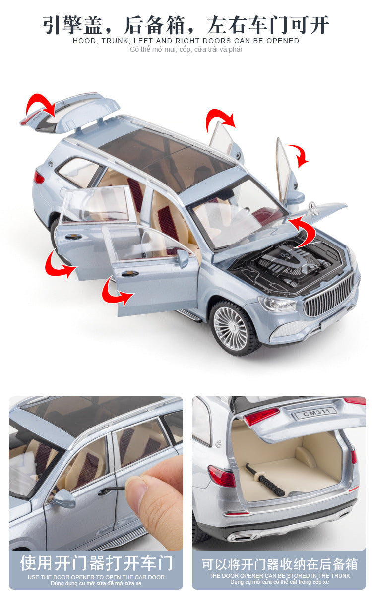 Car Model Mercedes-Benz Gls 600 Maybach Miniature Diecast Metal Alloy Vehicle toy Children 1:24