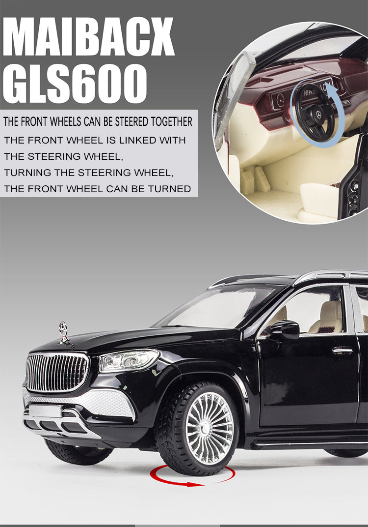 Car Model Mercedes-Benz Gls 600 Maybach Miniature Diecast Metal Alloy Vehicle toy Children 1:24