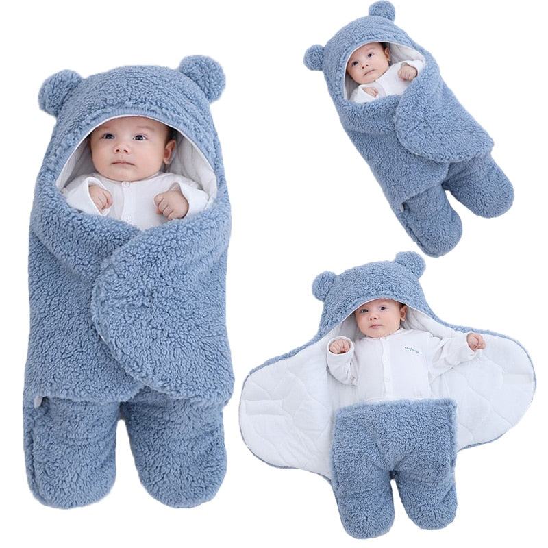 Baby Sleeping Bag Newborn Cotton Blanket Swaddle Toddler Winter Warm Stroller Wrap Zipper Envelope 0-9 Months