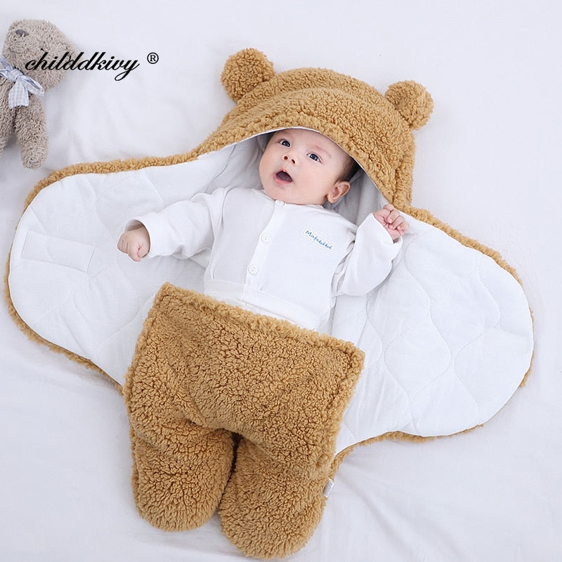 Baby Sleeping Bag Newborn Cotton Blanket Swaddle Toddler Winter Warm Stroller Wrap Zipper Envelope 0-9 Months