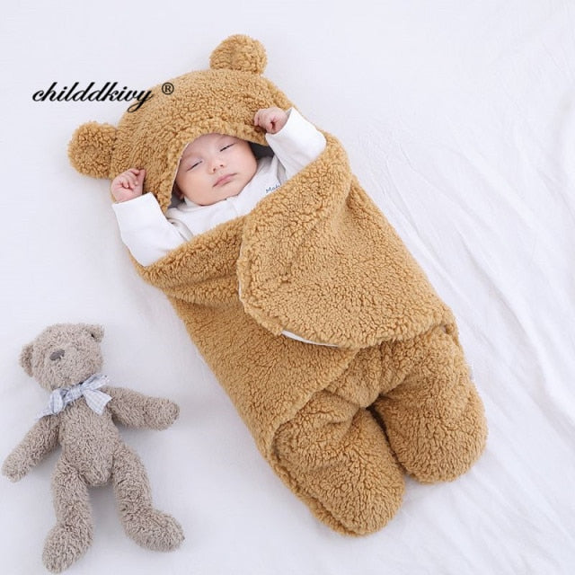 Baby Sleeping Bag Newborn Cotton Blanket Swaddle Toddler Winter Warm Stroller Wrap Zipper Envelope 0-9 Months