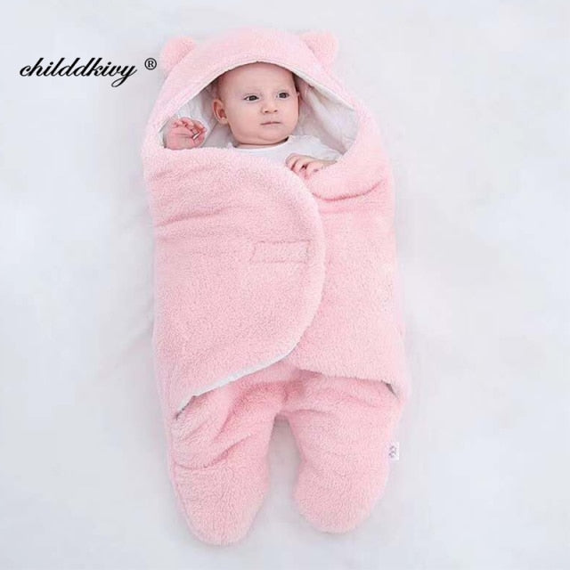 Baby Sleeping Bag Newborn Cotton Blanket Swaddle Toddler Winter Warm Stroller Wrap Zipper Envelope 0-9 Months