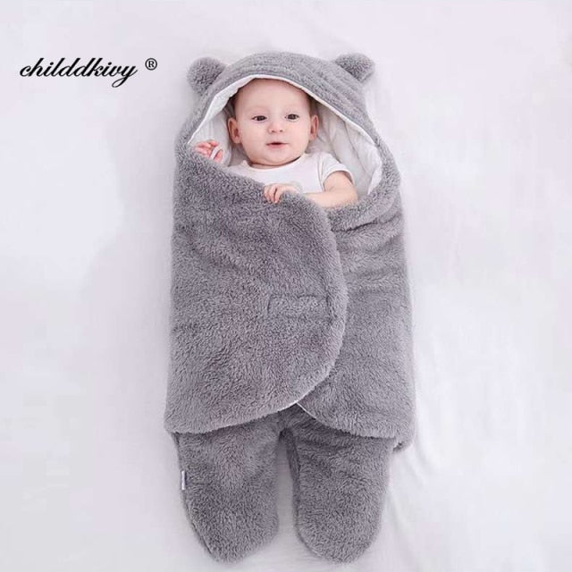 Baby Sleeping Bag Newborn Cotton Blanket Swaddle Toddler Winter Warm Stroller Wrap Zipper Envelope 0-9 Months