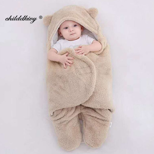 Baby Sleeping Bag Newborn Cotton Blanket Swaddle Toddler Winter Warm Stroller Wrap Zipper Envelope 0-9 Months