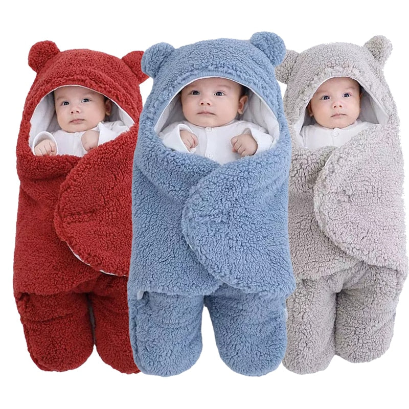 Baby Sleeping Bag Newborn Soft Infant Cotton Swaddle Toddler Winter Warm Stroller Wrap Zipper Envelope Thicken 0-9 Months