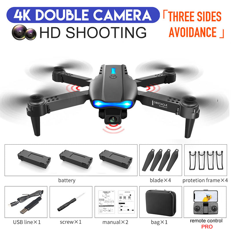 Drone Camera Quadcopter E99 K3 FPV Dual 4K Hold WiFi RC Remote Control Foldable Avoid obstacles