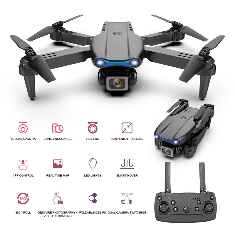 Drone Camera Quadcopter E99 K3 FPV Dual 4K Hold WiFi RC Remote Control Foldable Avoid obstacles