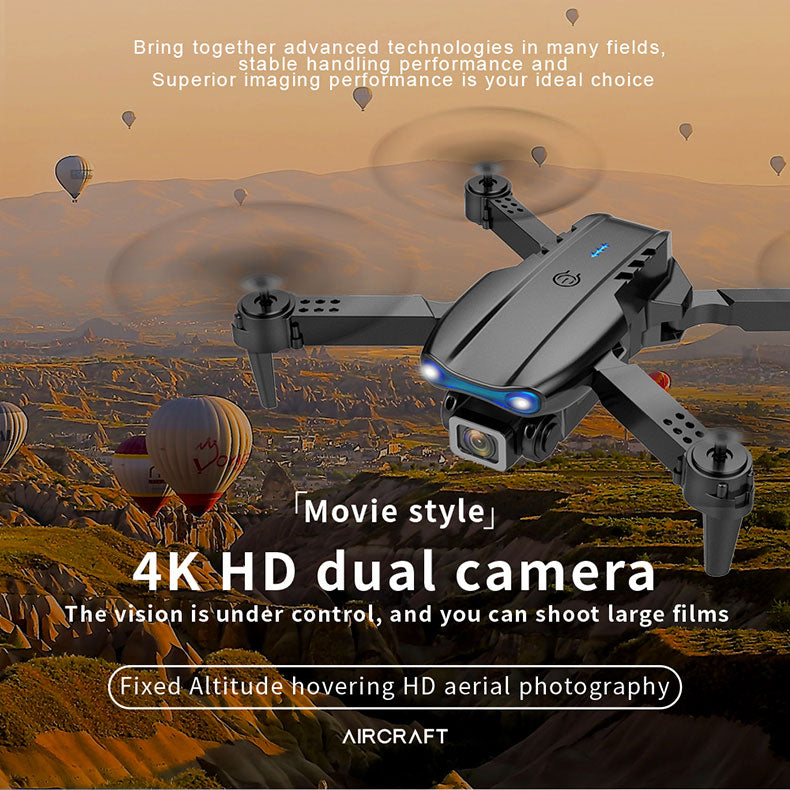 Drone Camera Quadcopter E99 K3 FPV Dual 4K Hold WiFi RC Remote Control Foldable Avoid obstacles