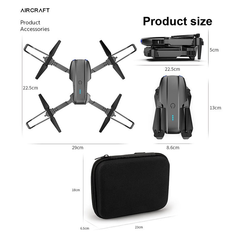 Drone Camera Quadcopter E99 K3 FPV Dual 4K Hold WiFi RC Remote Control Foldable Avoid obstacles