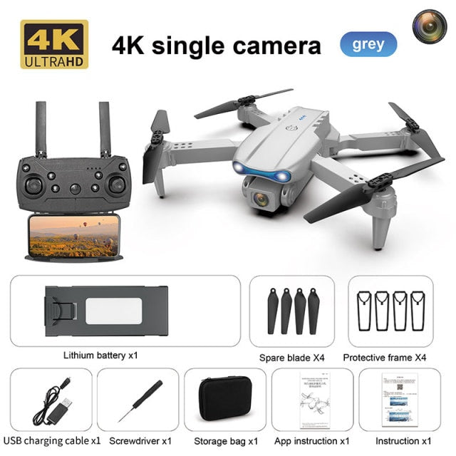 Drone Camera Quadcopter E99 K3 FPV Dual 4K Hold WiFi RC Remote Control Foldable Avoid obstacles