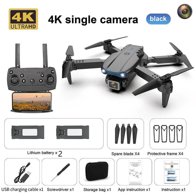 Drone Camera Quadcopter E99 K3 FPV Dual 4K Hold WiFi RC Remote Control Foldable Avoid obstacles