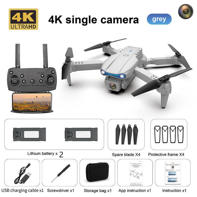 Drone Camera Quadcopter E99 K3 FPV Dual 4K Hold WiFi RC Remote Control Foldable Avoid obstacles