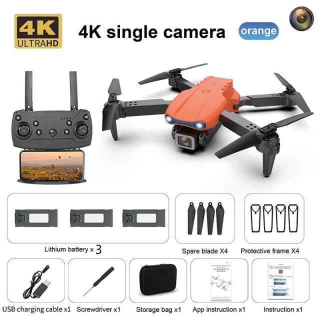 Drone Camera Quadcopter E99 K3 FPV Dual 4K Hold WiFi RC Remote Control Foldable Avoid obstacles