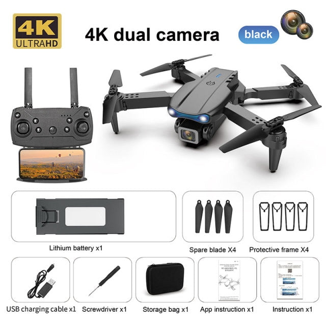 Drone Camera Quadcopter E99 K3 FPV Dual 4K Hold WiFi RC Remote Control Foldable Avoid obstacles