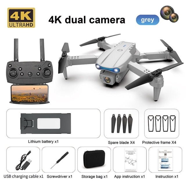 Drone Camera Quadcopter E99 K3 FPV Dual 4K Hold WiFi RC Remote Control Foldable Avoid obstacles