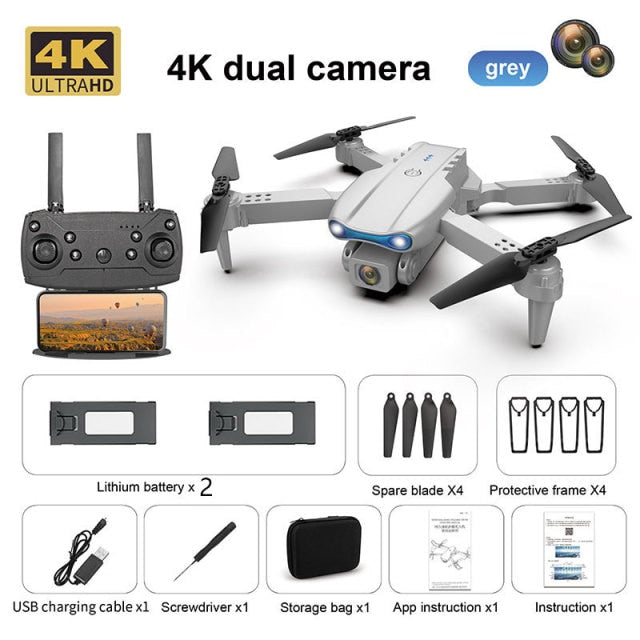 Drone Camera Quadcopter E99 K3 FPV Dual 4K Hold WiFi RC Remote Control Foldable Avoid obstacles