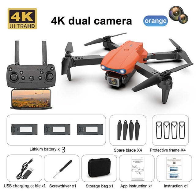 Drone Camera Quadcopter E99 K3 FPV Dual 4K Hold WiFi RC Remote Control Foldable Avoid obstacles