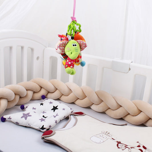 Baby Bed Bumper Crib woven Braid Pillow Cushion Infant Protector Pad