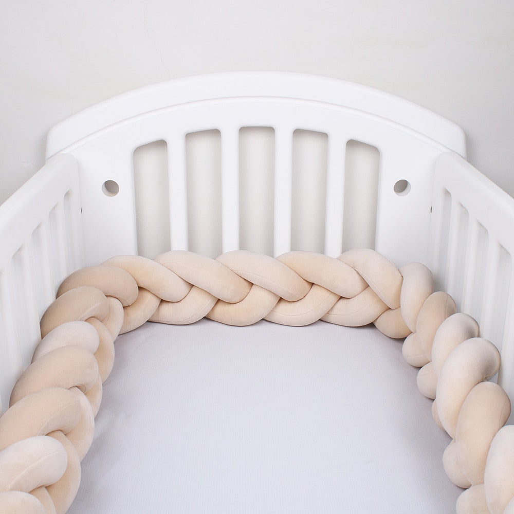 Baby Bed Bumper Crib woven Braid Pillow Cushion Infant Protector Pad