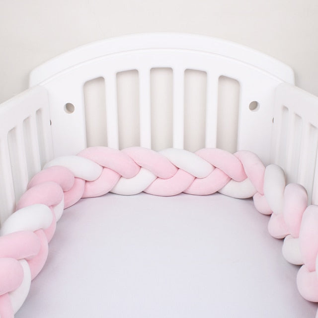 Baby Bed Bumper Crib woven Braid Pillow Cushion Infant Protector Pad