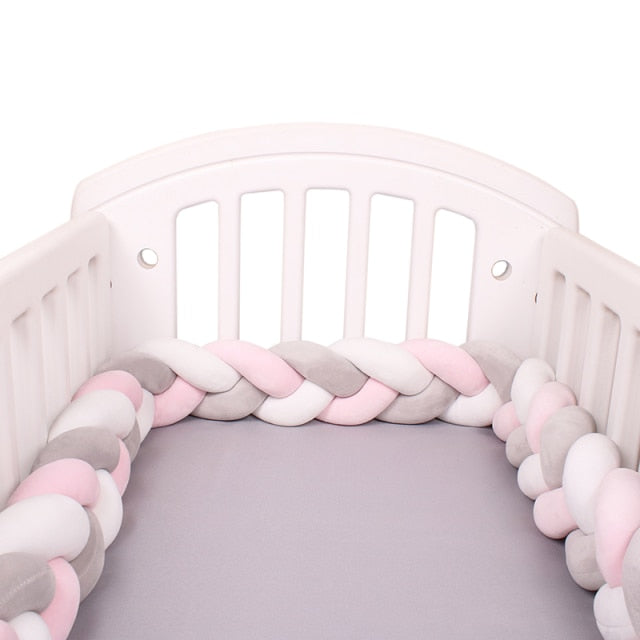 Baby Bed Bumper Crib woven Braid Pillow Cushion Infant Protector Pad