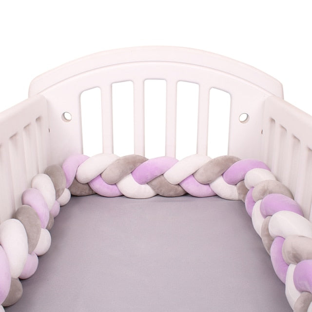 Baby Bed Bumper Crib woven Braid Pillow Cushion Infant Protector Pad