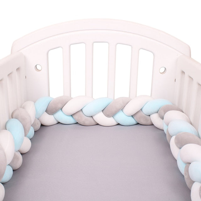 Baby Bed Bumper Crib woven Braid Pillow Cushion Infant Protector Pad