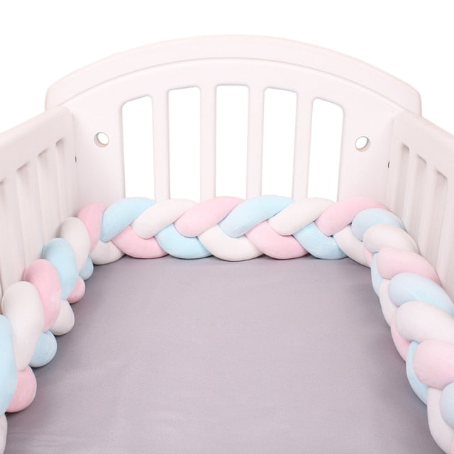 Baby Bed Bumper Crib woven Braid Pillow Cushion Infant Protector Pad