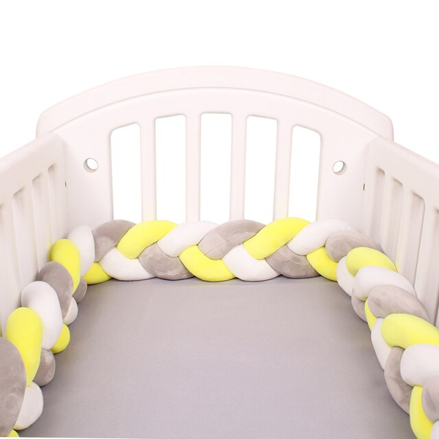 Baby Bed Bumper Crib woven Braid Pillow Cushion Infant Protector Pad