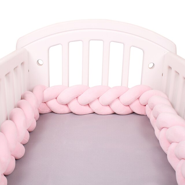 Baby Bed Bumper Crib woven Braid Pillow Cushion Infant Protector Pad